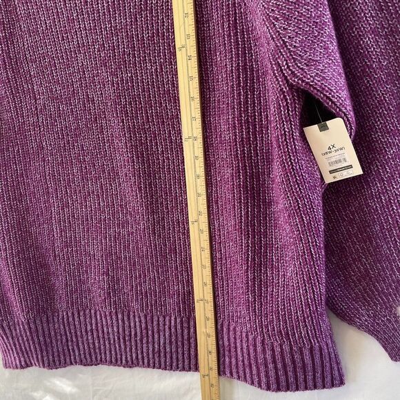 Terra & Sky Pullover Sweater Women Purple‎ Acrylic Blend Knitted 4X Round Neck - Picture 7 of 10